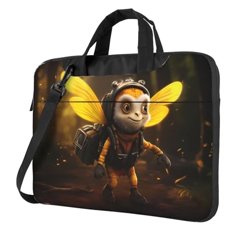 WZYWHJ Laptoptasche mit niedlichem Bienen-Druck, 33 cm (13 Zoll), mit weichem Innenfutter, mehreren Taschen, ideal für Männer, Reisen und Business von WZYWHJ