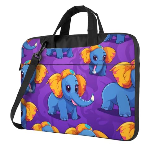 WZYWHJ Laptoptasche mit niedlichem Elefantenmotiv, 33 cm (13 Zoll), mit weichem Innenfutter, mehreren Taschen, ideal für Männer, Reisen und Business von WZYWHJ