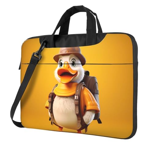 WZYWHJ Laptoptasche mit niedlichem Entchenmotiv, 35,6 cm (14 Zoll), mit weichem Innenfutter, mehreren Taschen, ideal für Männer, Reisen und Business von WZYWHJ