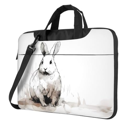 WZYWHJ Laptoptasche mit niedlichem Hasen-Druck, 33 cm (13 Zoll), weiches Innenfutter, mehrere Taschen, ideal für Männer, Reisen und Business von WZYWHJ