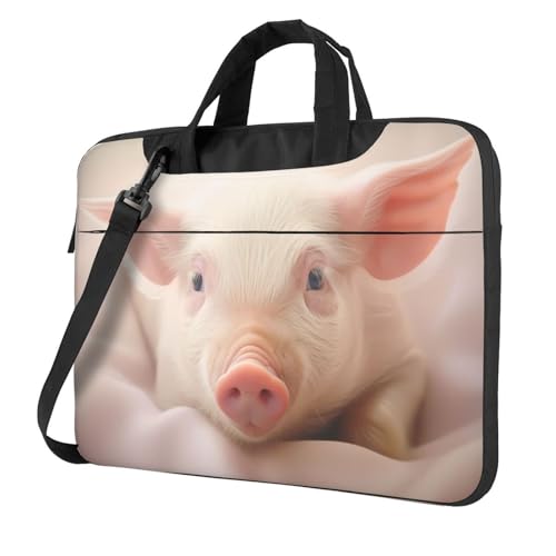 WZYWHJ Laptoptasche mit niedlichem Schweinchen-Motiv, 33 cm (13 Zoll), mit weichem Innenfutter, mehreren Taschen, ideal für Männer, Reisen und Business von WZYWHJ