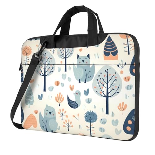 WZYWHJ Laptoptasche mit niedlichem Tierdruck, 35,6 cm (14 Zoll), mit weichem Innenfutter, mehreren Taschen, ideal für Männer, Reisen und Business von WZYWHJ