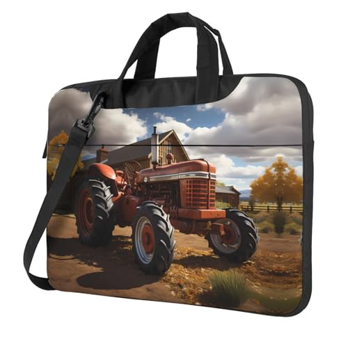 WZYWHJ Laptoptasche mit rotem Traktordruck, mit weichem Innenfutter, mehreren Taschen, ideal für Herren, Reisen und Business, Schwarz, 13 inch WZYWHJ Laptoptasche mit rotem Traktordruck, mit weichem Innenfutter, mehreren Taschen, ideal für Herren, Reisen und Business, Schwarz, 13 inch von WZYWHJ