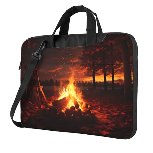 WZYWHJ Laptoptasche mit schönem Lagerfeuer-Aufdruck, weiches Innenfutter, mehrere Taschen, ideal für Herren, Reisen und Business, Schwarz, 14 Zoll WZYWHJ Laptoptasche mit schönem Lagerfeuer-Aufdruck, weiches Innenfutter, mehrere Taschen, ideal für Herren, Reisen und Business, Schwarz, 14 Zoll von WZYWHJ