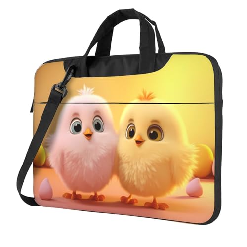 WZYWHJ Laptoptasche mit süßem Küken-Druck, 33 cm (13 Zoll), mit weichem Innenfutter, mehreren Taschen, ideal für Männer, Reisen und Business von WZYWHJ