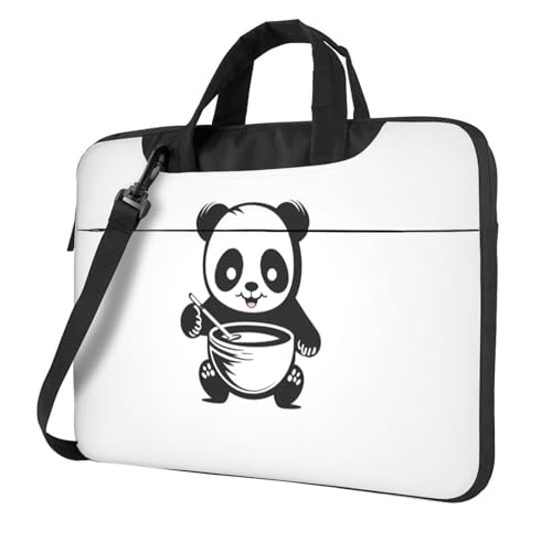 WZYWHJ Laptoptasche mit süßem Panda-Baby-Motiv, 35,6 cm (14 Zoll), mit weichem Innenfutter, mehreren Taschen, ideal für Männer, Reisen und Business von WZYWHJ