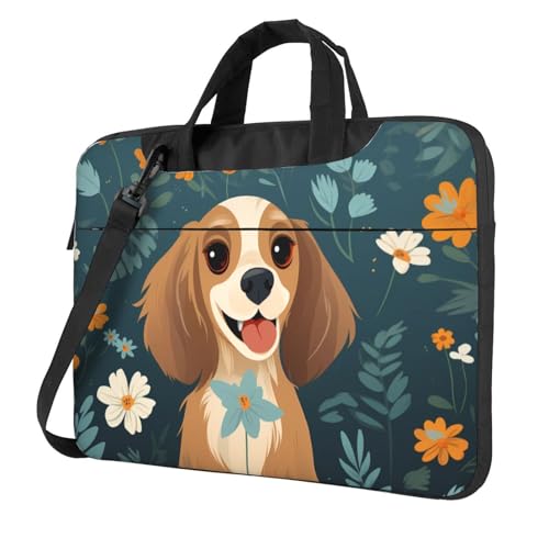 WZYWHJ Laptoptasche mit süßem Welpen-Motiv, 33 cm (13 Zoll), mit weichem Innenfutter, mehreren Taschen, ideal für Männer, Reisen und Business von WZYWHJ