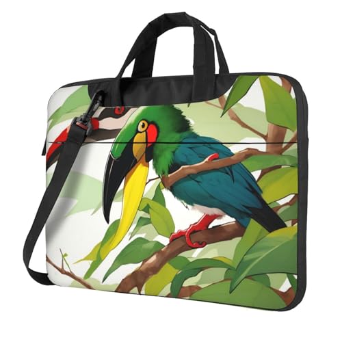 WZYWHJ Laptoptasche mit toukantropischem Schnabelmuster, 33 cm (13 Zoll), mit weichem Innenfutter, mehreren Taschen, ideal für Herren, Reisen und Business von WZYWHJ