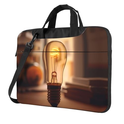 WZYWHJ Laptoptasche mit warmer Glühbirne, 35,6 cm (14 Zoll), mit weicher Innenseite, mehrere Taschen, ideal für Herren, Reisen und Business von WZYWHJ