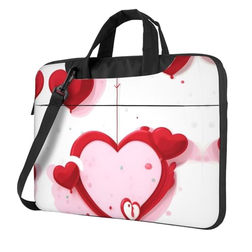 WZYWHJ Little Red Heart Prints Laptoptasche – mit weichem Innenfutter, mehreren Taschen – ideal für Herren, Reisen und Business, Schwarz, 14 Zoll WZYWHJ Little Red Heart Prints Laptoptasche – mit weichem Innenfutter, mehreren Taschen – ideal für Herren, Reisen und Business, Schwarz, 14 Zoll von WZYWHJ