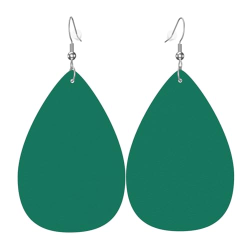 WZYWHJ Malachit Green Prints Damen Leder Ohrringe Einfache Wassertropfen Anhänger Mode Urlaub Geschenk von WZYWHJ