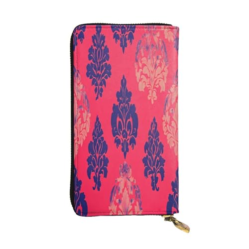 WZYWHJ Modische Damen-Clutch-Geldbörse aus Leder mit mehreren Fächern und Reißverschluss, buntes Papierschnittmuster von WZYWHJ