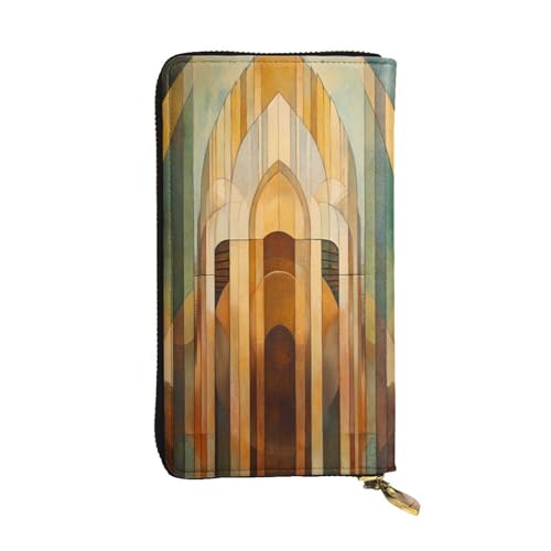 WZYWHJ Modische Damen-Clutch-Geldbörse aus Leder mit mehreren Fächern und Reißverschluss-Design, die Kunst der Dekoration von WZYWHJ