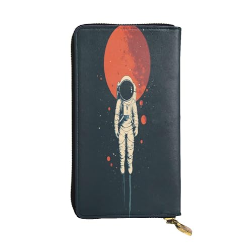WZYWHJ Modische Damen-Geldbörse aus Leder, lang, mit mehreren Fächern und Reißverschluss, Design Weltraumforschung von WZYWHJ