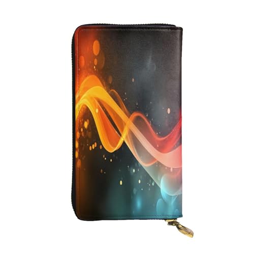 WZYWHJ Modische Damen-Geldbörse aus Leder, lang, mit mehreren Fächern und Reißverschluss, Energieflussmuster von WZYWHJ