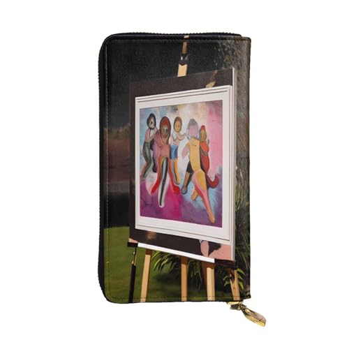 WZYWHJ Modische Damen-Geldbörse aus Leder, lang, mit mehreren Fächern und Reißverschluss, Kunstmalerei von WZYWHJ