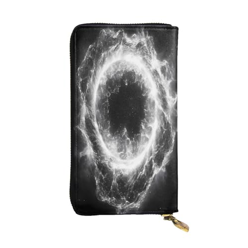 WZYWHJ Modische Damen-Geldbörse aus Leder, lang, mit mehreren Fächern und Reißverschluss, Sternring, kosmisches Vortex-Muster von WZYWHJ