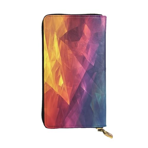 WZYWHJ Modische Damen-Geldbörse aus Leder, lang, mit mehreren Fächern und Reißverschluss, konisches Farbverlaufsmuster von WZYWHJ