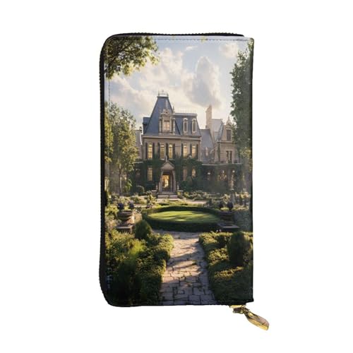 WZYWHJ Modische Damen-Geldbörse aus Leder, lang, mit mehreren Fächern und Reißverschluss, schönes Herren-Muster von WZYWHJ