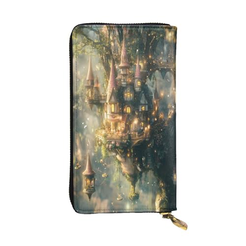 WZYWHJ Modische Damen-Geldbörse aus Leder, lang, mit mehreren Fächern und Reißverschluss, schönes Wunderland-Muster von WZYWHJ