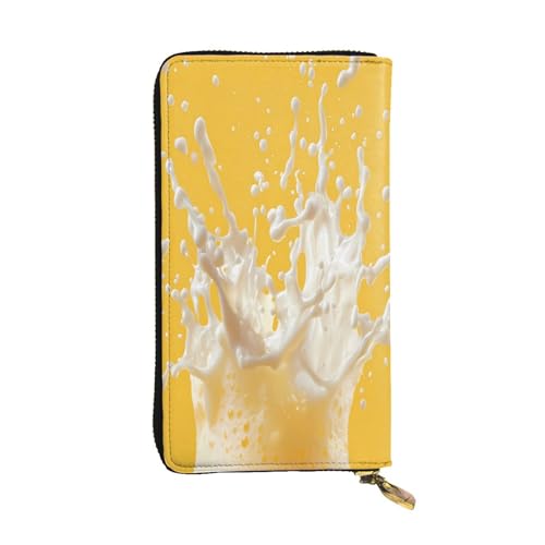 WZYWHJ Modische Damen-Geldbörse aus Leder, lang, mit mehreren Fächern und Reißverschluss-Design, Käsestreusel von WZYWHJ