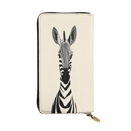 WZYWHJ Modische Damen Leder Lange Clutch Geldbörse mit mehreren Fächern und Reißverschluss Design Einfaches Zebramuster von WZYWHJ