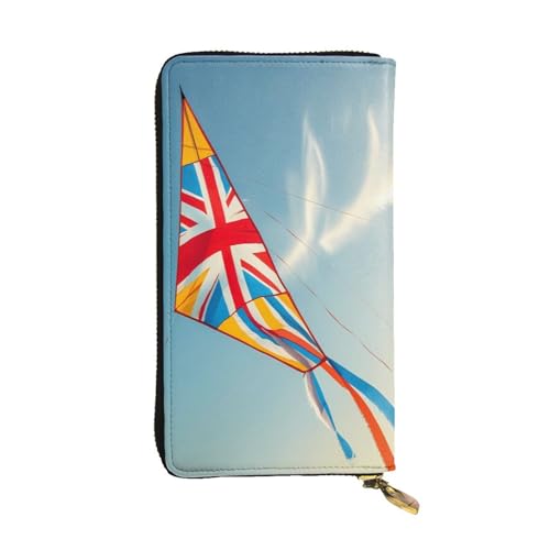 WZYWHJ Modische Damen Leder Lange Clutch Geldbörse mit mehreren Fächern und Reißverschluss Design Flagge Drachenmuster von WZYWHJ