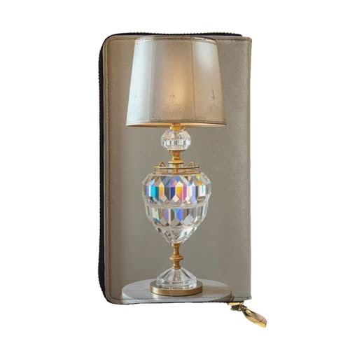 WZYWHJ Modische Damen Leder Lange Clutch Geldbörse mit mehreren Fächern und Reißverschluss Design Kristall Lampe Muster von WZYWHJ