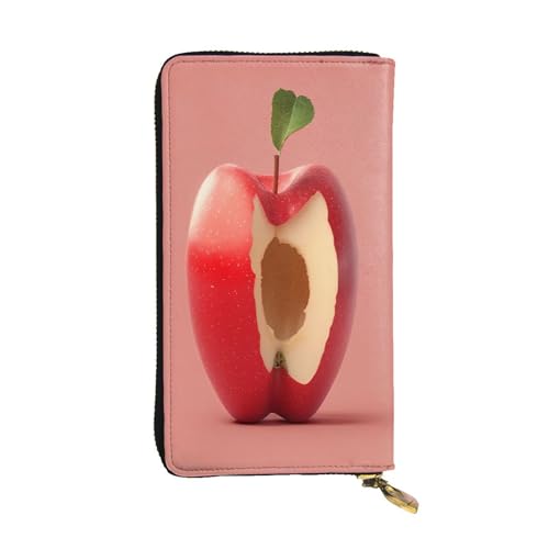 WZYWHJ Modische Damen Leder Lange Clutch Geldbörse mit mehreren Fächern und Reißverschluss Design Obst Muster von WZYWHJ