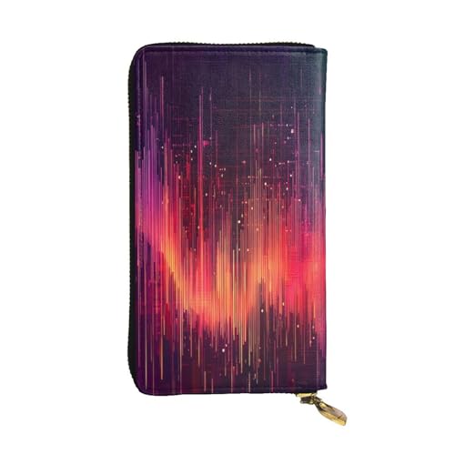 WZYWHJ Modische Damen Leder Lange Clutch Geldbörse mit mehreren Fächern und Reißverschluss Design Sonogramm Muster von WZYWHJ