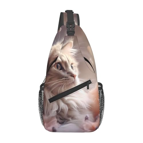 WZYWHJ Niedliche Brusttasche für Herren, mit Katzendruck, mit hoher Speicherkapazität und verstellbarem Schultergurt WZYWHJ Niedliche Brusttasche für Herren, mit Katzendruck, mit hoher Speicherkapazität und verstellbarem Schultergurt von WZYWHJ