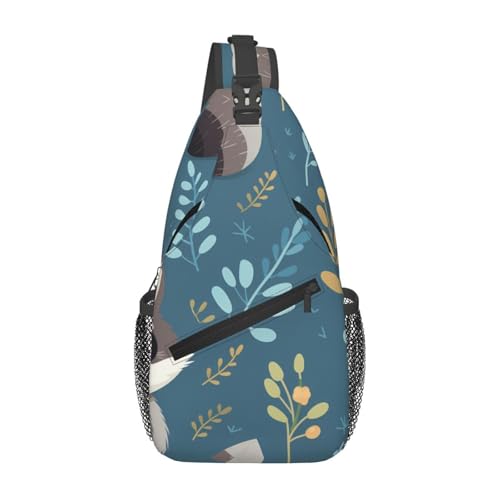 WZYWHJ Niedliche Waschbär-Prints, lässige Crossbody-Brusttasche für Herren, mit hoher Speicherkapazität und verstellbarem Schultergurt WZYWHJ Niedliche Waschbär-Prints, lässige Crossbody-Brusttasche für Herren, mit hoher Speicherkapazität und verstellbarem Schultergurt von WZYWHJ