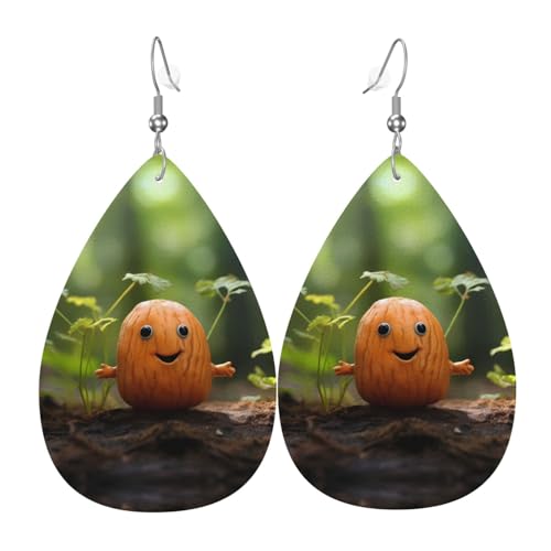 WZYWHJ Niedliche kleine Kartoffelbild, Damen-Leder-Ohrringe, einfacher Wassertropfen-Anhänger, modisches Urlaubsgeschenk von WZYWHJ