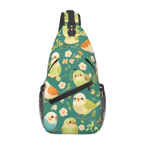 WZYWHJ Niedliche kleine Vogel-Prints, lässige Crossbody-Brusttasche für Herren, mit hoher Speicherkapazität und verstellbarem Schultergurt WZYWHJ Niedliche kleine Vogel-Prints, lässige Crossbody-Brusttasche für Herren, mit hoher Speicherkapazität und verstellbarem Schultergurt von WZYWHJ