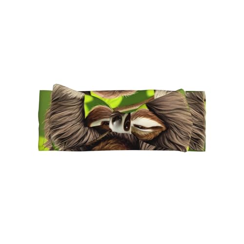 WZYWHJ Niedliches Faultier-Bild mit Babyschleife und elastischem, weichem Haarschmuck für Neugeborene und Mädchen von WZYWHJ