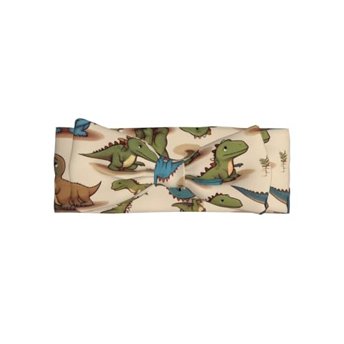 WZYWHJ Niedliches kleines Dinosaurier-Muster Baby-Schleifen-Stirnbänder und elastische, weiche Haar-Accessoires für Neugeborene und Mädchen von WZYWHJ