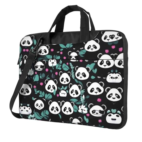 WZYWHJ Panda Laptoptasche mit niedlichem Gesicht – mit weichem Innenfutter, mehreren Taschen – ideal für Männer, Reisen und Business, Schwarz, 14 inch WZYWHJ Panda Laptoptasche mit niedlichem Gesicht – mit weichem Innenfutter, mehreren Taschen – ideal für Männer, Reisen und Business, Schwarz, 14 inch von WZYWHJ