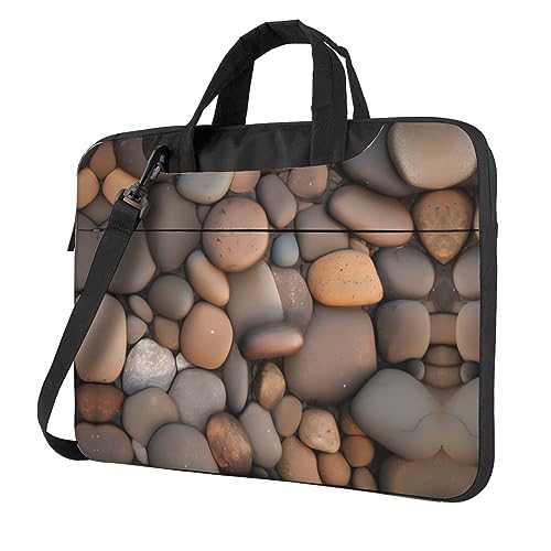 WZYWHJ Pebbles in the Beach Prints Laptoptasche – mit weichem Innenfutter, mehreren Taschen – ideal für Männer, Reisen und Business, Schwarz, 14 inch WZYWHJ Pebbles in the Beach Prints Laptoptasche – mit weichem Innenfutter, mehreren Taschen – ideal für Männer, Reisen und Business, Schwarz, 14 inch von WZYWHJ