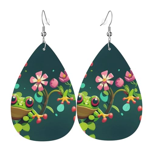 WZYWHJ Pixel Wind Baum Frosch Drucke Damen Leder Ohrringe Einfache Wassertropfen Anhänger Mode Urlaub Geschenk WZYWHJ Pixel Wind Baum Frosch Drucke Damen Leder Ohrringe Einfache Wassertropfen Anhänger Mode Urlaub Geschenk von WZYWHJ