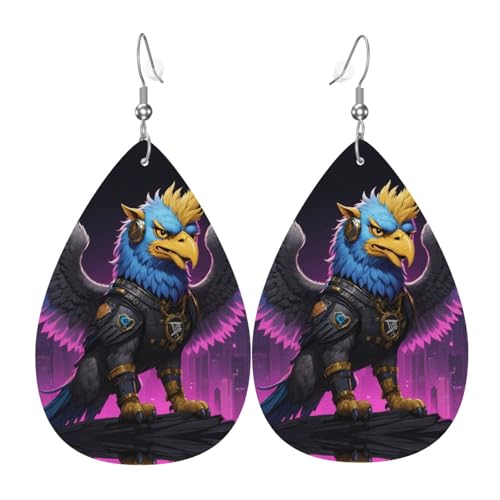 WZYWHJ Punk Griffin Prints Damen Leder Ohrringe Einfache Wassertropfen Anhänger Mode Urlaub Geschenk WZYWHJ Punk Griffin Prints Damen Leder Ohrringe Einfache Wassertropfen Anhänger Mode Urlaub Geschenk von WZYWHJ