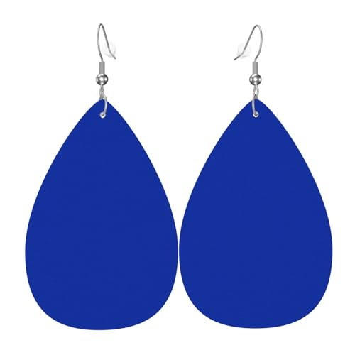 WZYWHJ Royal Blue Picture Damen Leder Ohrringe Einfache Wassertropfen Anhänger Mode Urlaub Geschenk von WZYWHJ