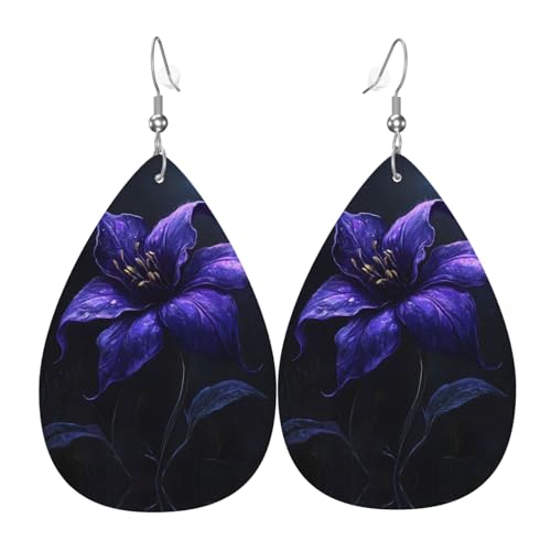 WZYWHJ Schöne kleine Blumen Drucke Damen Leder Ohrringe Einfache Wassertropfen Anhänger Mode Urlaub Geschenk WZYWHJ Schöne kleine Blumen Drucke Damen Leder Ohrringe Einfache Wassertropfen Anhänger Mode Urlaub Geschenk von WZYWHJ