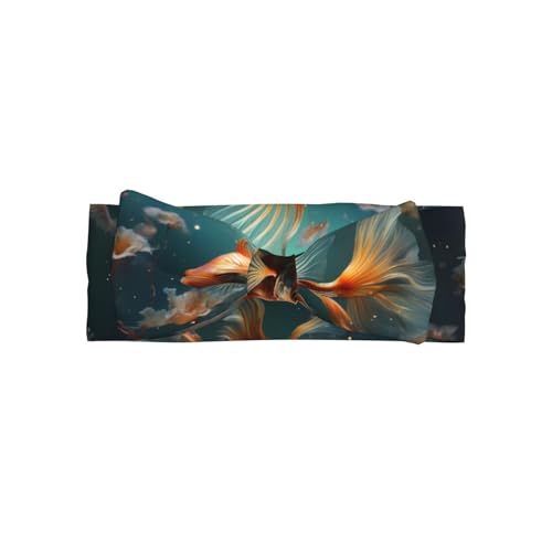 WZYWHJ Schöne kleine Goldfisch-bedruckte Baby-Schleifen-Stirnbänder und elastische, weiche Haar-Accessoires für Neugeborene und Mädchen von WZYWHJ