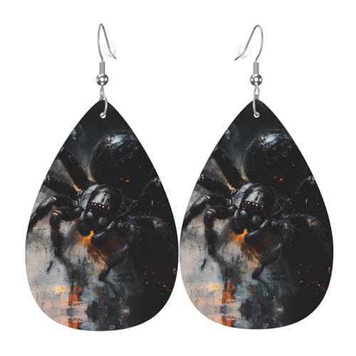 WZYWHJ Schwarze Spinne Prints Damen Leder Ohrringe Einfache Wassertropfen Anhänger Mode Urlaub Geschenk WZYWHJ Schwarze Spinne Prints Damen Leder Ohrringe Einfache Wassertropfen Anhänger Mode Urlaub Geschenk von WZYWHJ
