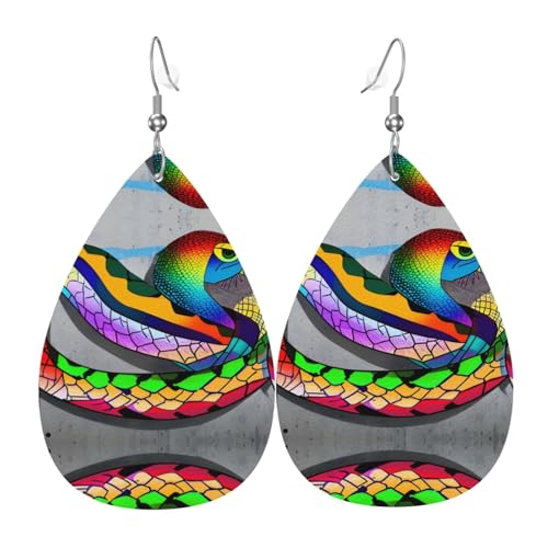 WZYWHJ Serpentine Picture Damen Leder Ohrringe Einfache Wassertropfen Anhänger Mode Urlaub Geschenk von WZYWHJ