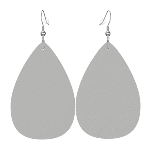 WZYWHJ Silber Kerzenständer Bild Damen Leder Ohrringe Einfache Wassertropfen Anhänger Mode Urlaub Geschenk von WZYWHJ