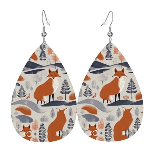 WZYWHJ Skandinavischer Fuchs Drucke Damen Leder Ohrringe Einfache Wassertropfen Anhänger Mode Urlaub Geschenk WZYWHJ Skandinavischer Fuchs Drucke Damen Leder Ohrringe Einfache Wassertropfen Anhänger Mode Urlaub Geschenk von WZYWHJ