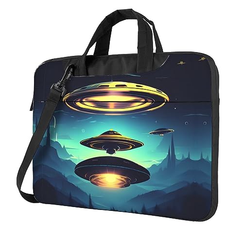 WZYWHJ Spacecraft Descend Prints Laptoptasche – mit weichem Innenfutter, mehreren Taschen – ideal für Männer, Reisen und Business, Schwarz, 14 inch WZYWHJ Spacecraft Descend Prints Laptoptasche – mit weichem Innenfutter, mehreren Taschen – ideal für Männer, Reisen und Business, Schwarz, 14 inch von WZYWHJ
