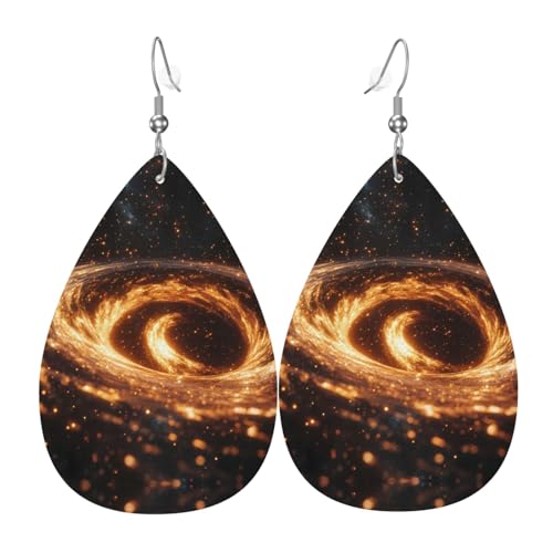 WZYWHJ Stern Ring Vortex Prints Damen Leder Ohrringe Einfache Wassertropfen Anhänger Mode Urlaub Geschenk von WZYWHJ