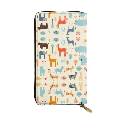 WZYWHJ Stilvolle Geldbörse aus Leder mit Cartoon-Hirschbild, lange Clutch für Damen, strapazierfähiges Material, 12 Kartenfächer, Reißverschlussfächer WZYWHJ Stilvolle Geldbörse aus Leder mit Cartoon-Hirschbild, lange Clutch für Damen, strapazierfähiges Material, 12 Kartenfächer, Reißverschlussfächer von WZYWHJ